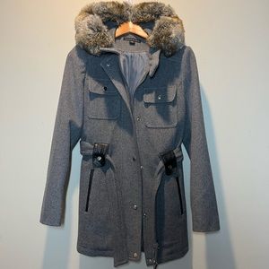 Preston & York gray wool blend pea coat, women’s small